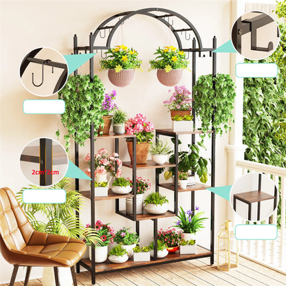 DecorBites™ Tall 5-Tier Plant Stand with Hanging Hooks