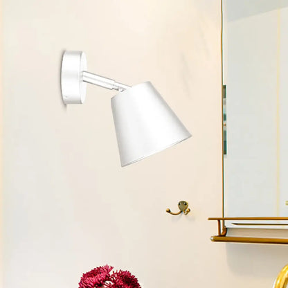 DecorBites™ Tapered LED Bathroom Wall Sconce - Minimalist Metal Design - 1 Head - White/Chrome