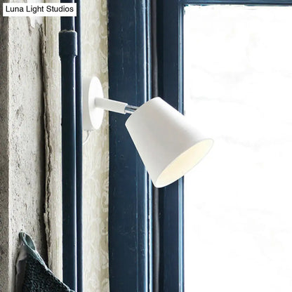 DecorBites™ Tapered LED Bathroom Wall Sconce - Minimalist Metal Design - 1 Head - White/Chrome