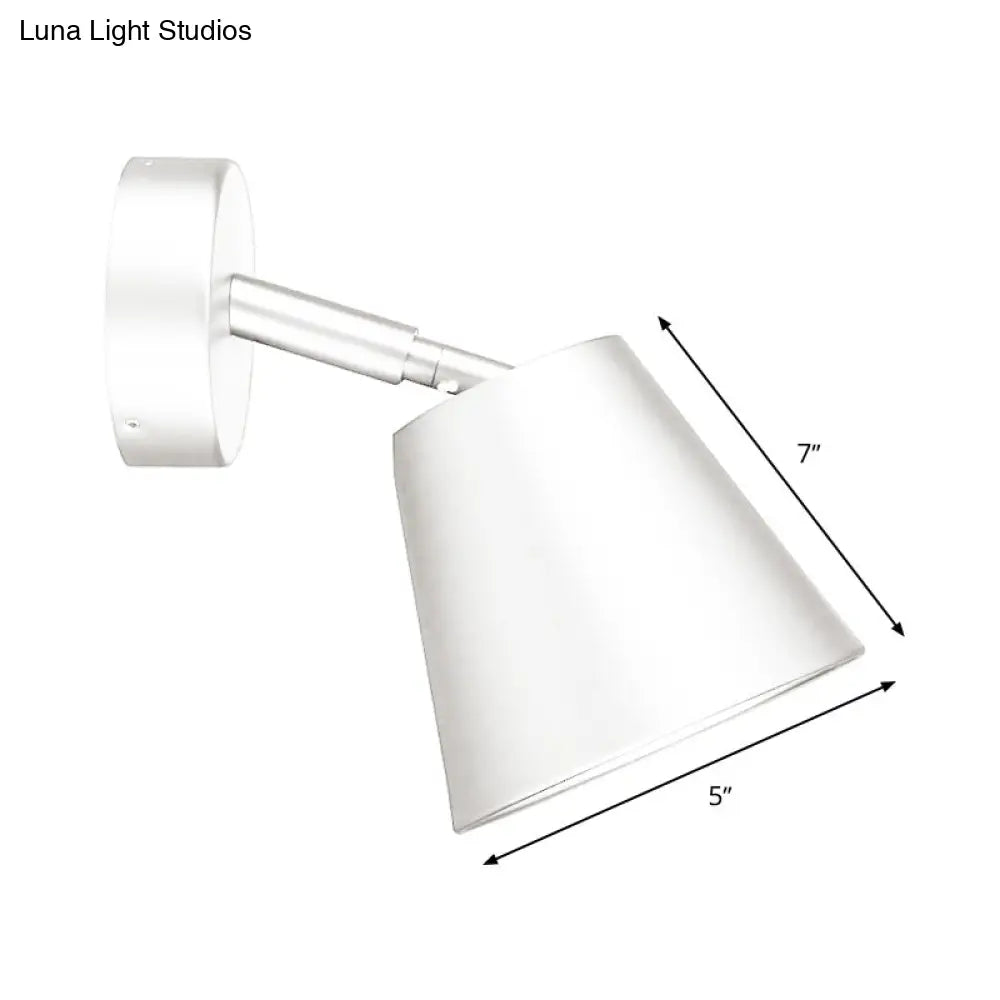 DecorBites™ Tapered LED Bathroom Wall Sconce - Minimalist Metal Design - 1 Head - White/Chrome