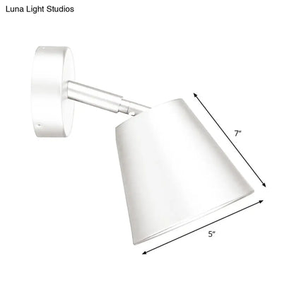 DecorBites™ Tapered LED Bathroom Wall Sconce - Minimalist Metal Design - 1 Head - White/Chrome