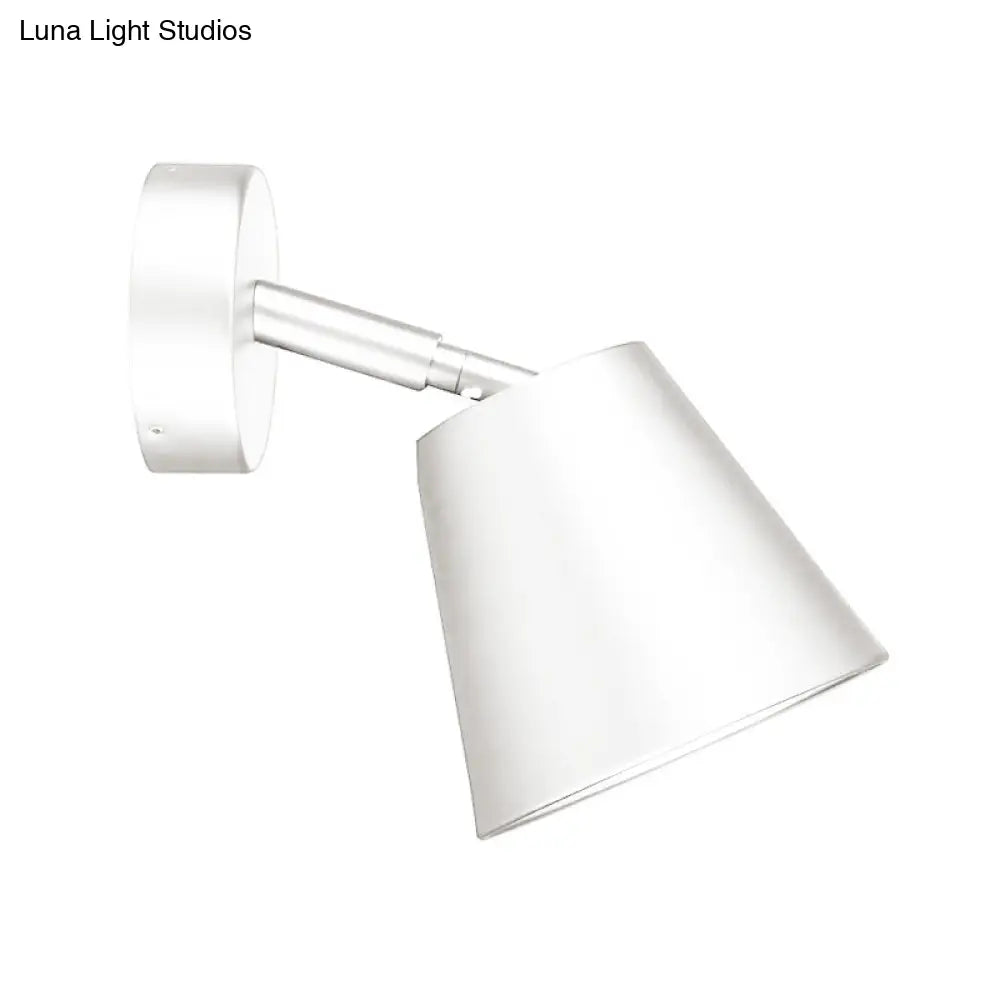 DecorBites™ Tapered LED Bathroom Wall Sconce - Minimalist Metal Design - 1 Head - White/Chrome