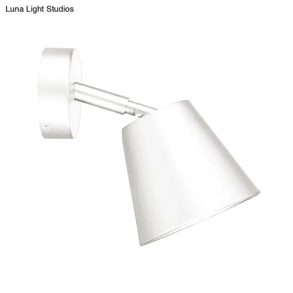 DecorBites™ Tapered LED Bathroom Wall Sconce - Minimalist Metal Design - 1 Head - White/Chrome