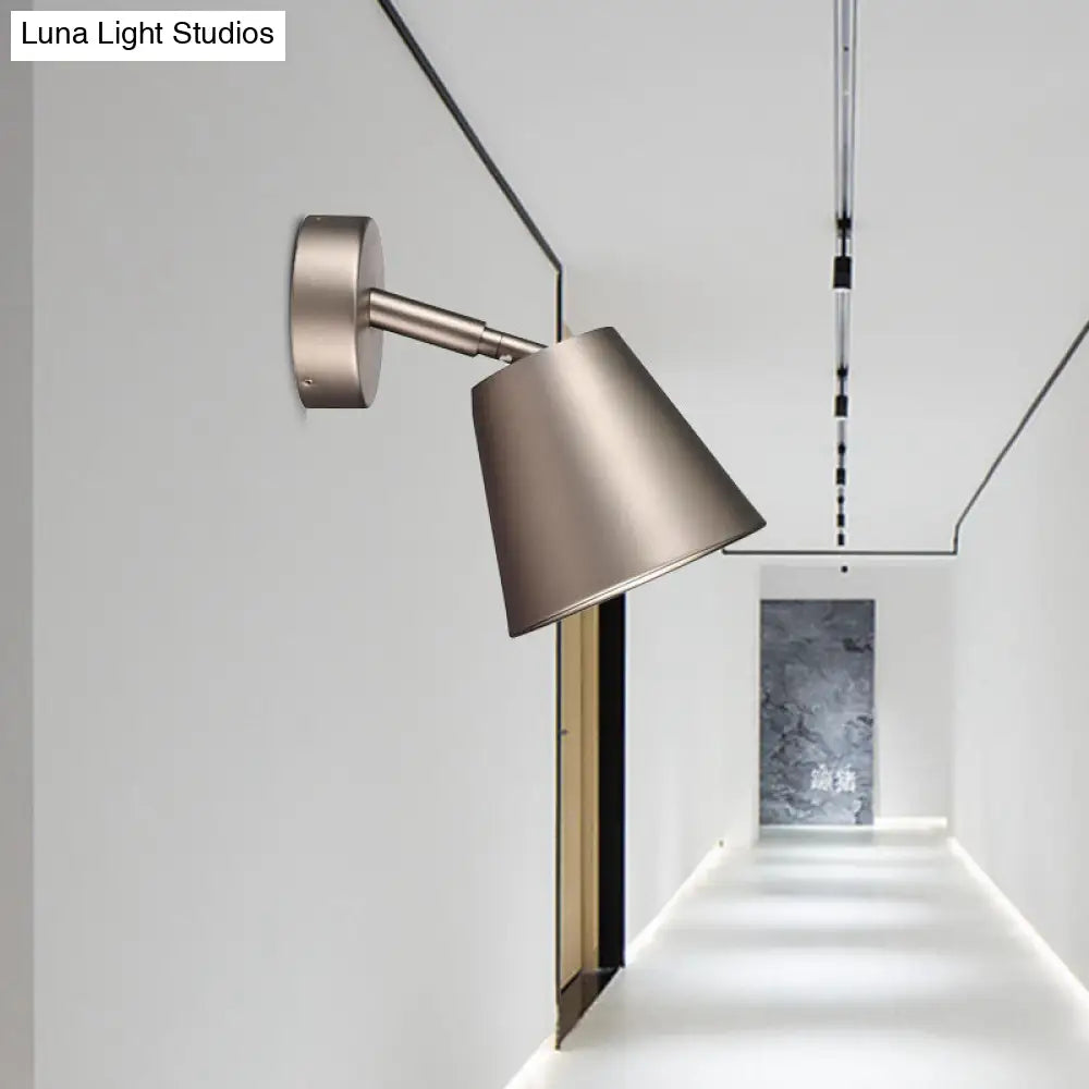 DecorBites™ Tapered LED Bathroom Wall Sconce - Minimalist Metal Design - 1 Head - White/Chrome