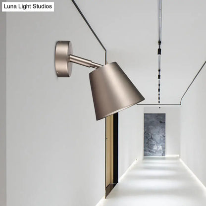 DecorBites™ Tapered LED Bathroom Wall Sconce - Minimalist Metal Design - 1 Head - White/Chrome