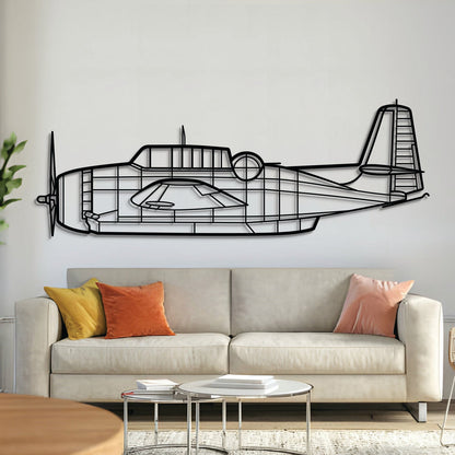 TBM-3N Avenger Metal Aircraft Wall Art - NCP0349