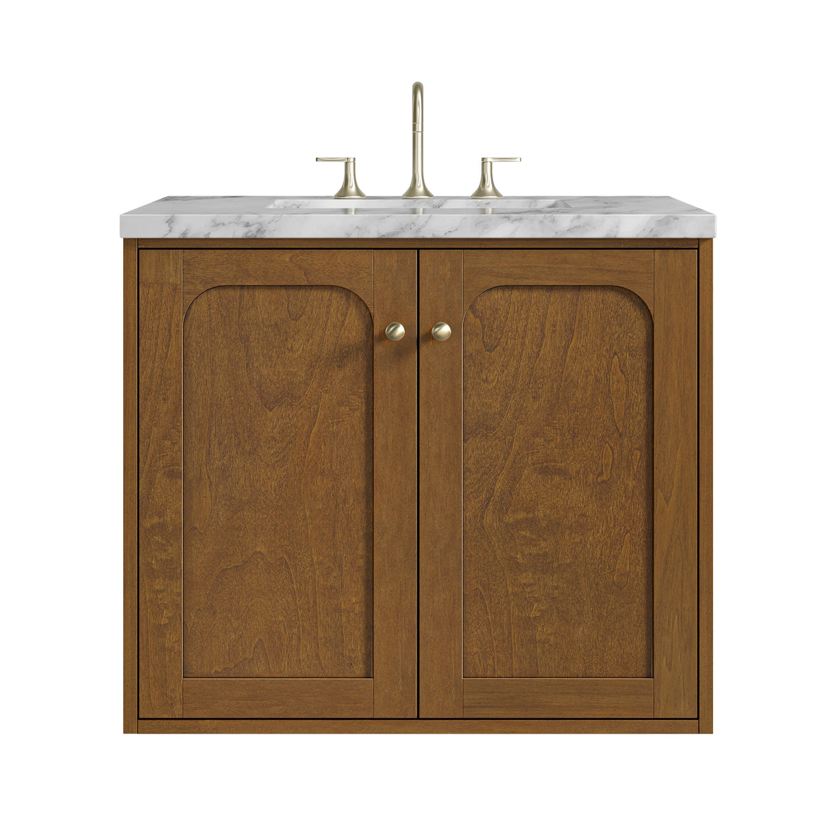 James Martin Laurent 30" Dual Mount Single Bathroom Vanity, Honey Oak
