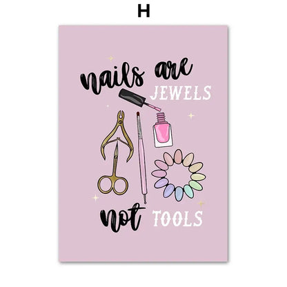 Teal and gold beauty salon wall art set – salon wall decor