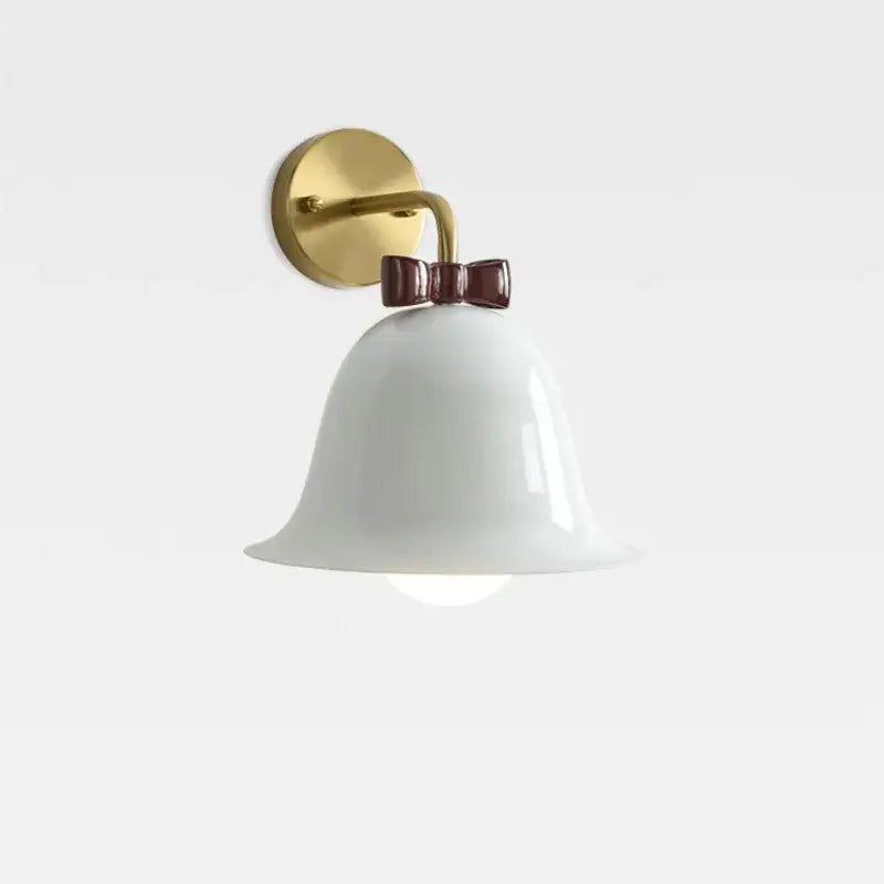 Teal and red bowknot bell wall lamp bedroom glass sconce