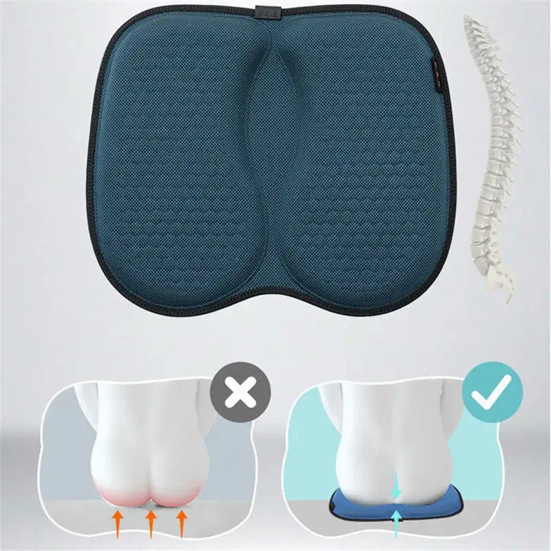 Teal & black 3d honeycomb silica gel seat cushion office chair support