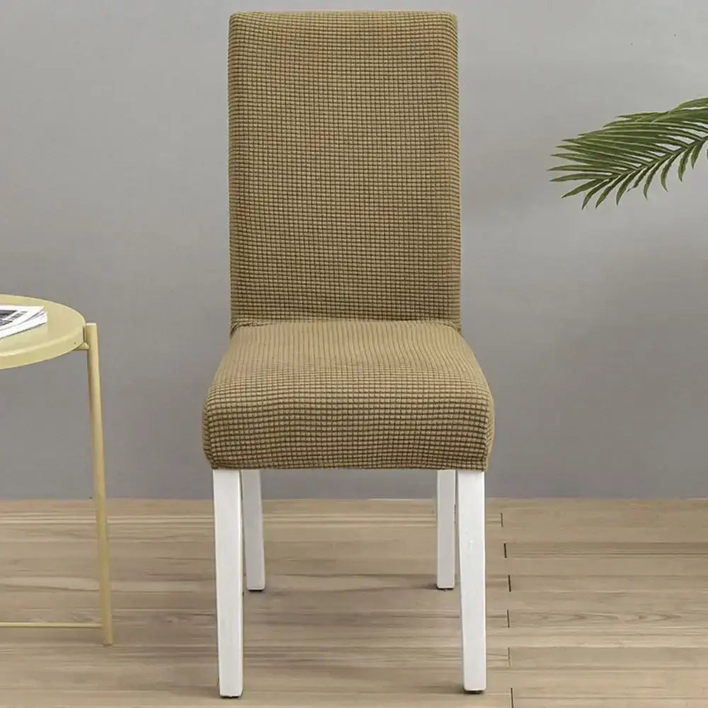Teal blue quilted chair cover stretch elastic dining room protector