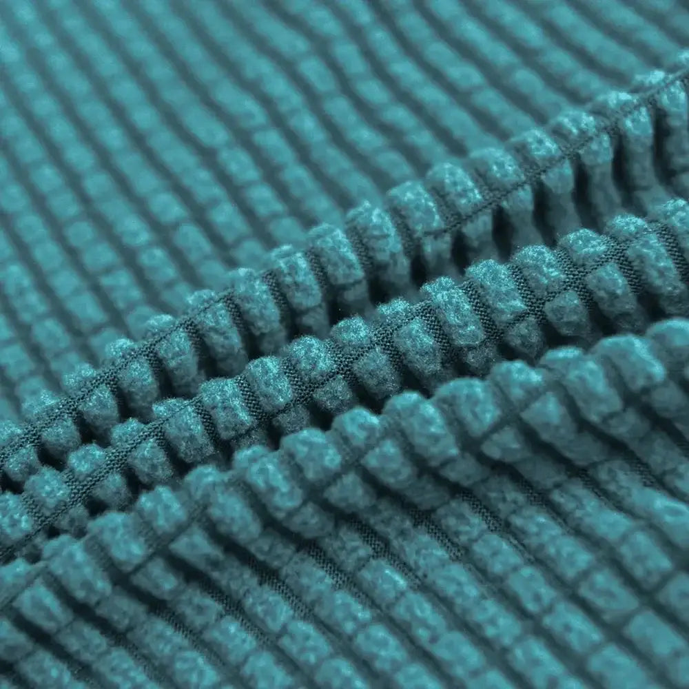 Teal blue quilted chair cover stretch elastic dining room protector