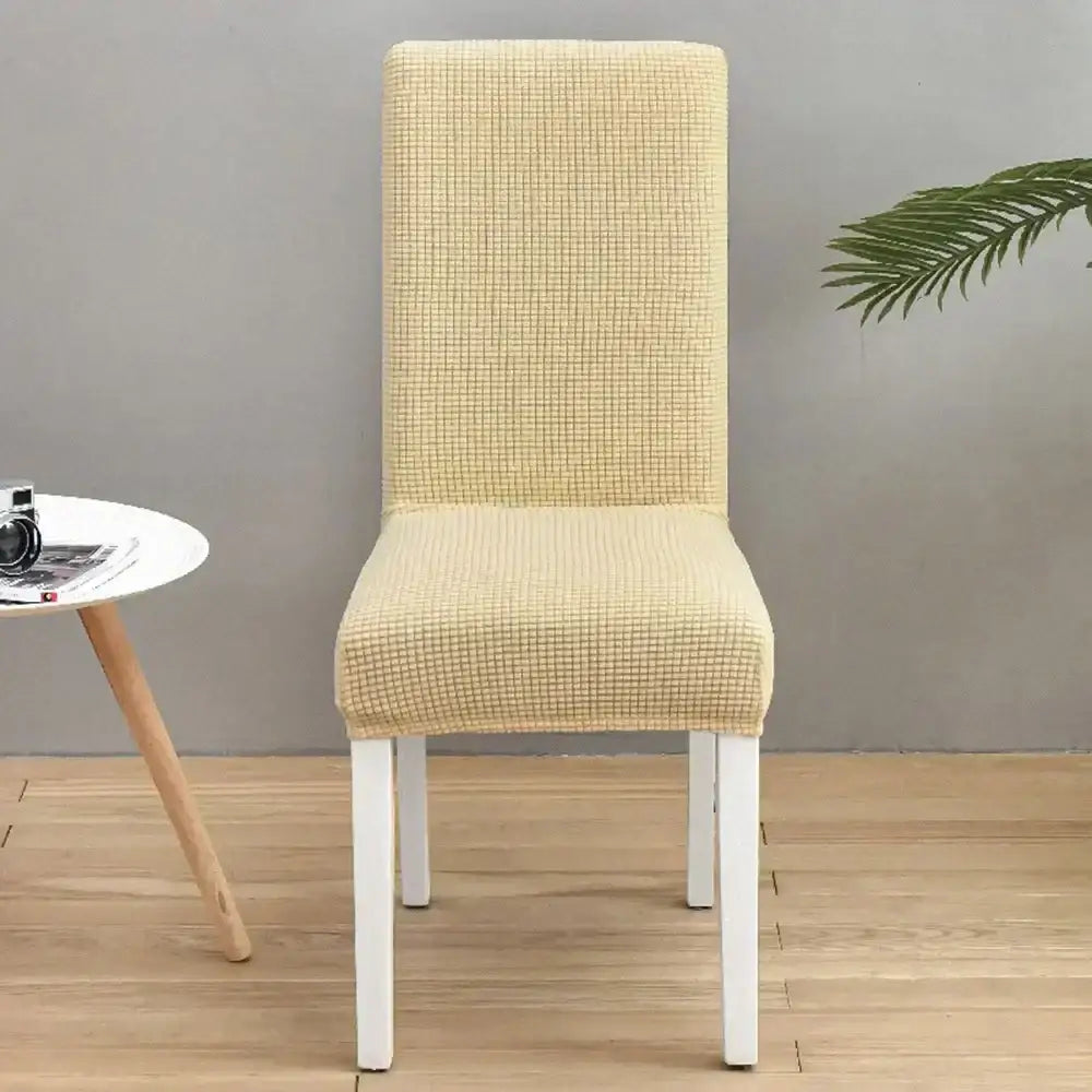 Teal blue quilted chair cover stretch elastic dining room protector