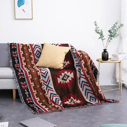 Teal butterfly carp pattern sofa blanket living room throw