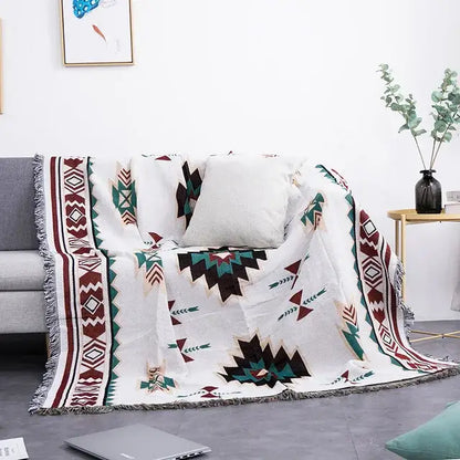 Teal butterfly carp pattern sofa blanket living room throw