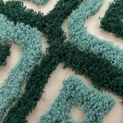 Teal & dark green boho tufted pillow covers living room decor