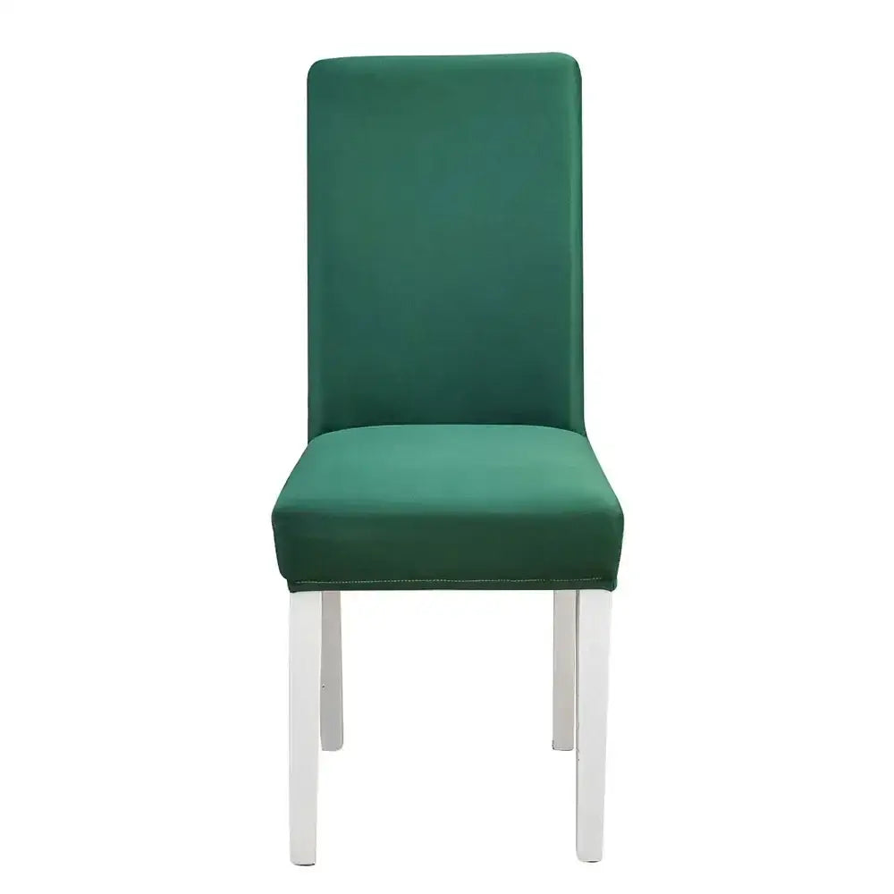 Teal & gray geometric stretch chair cover dining room slipcover