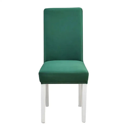 Teal & gray geometric stretch chair cover dining room slipcover