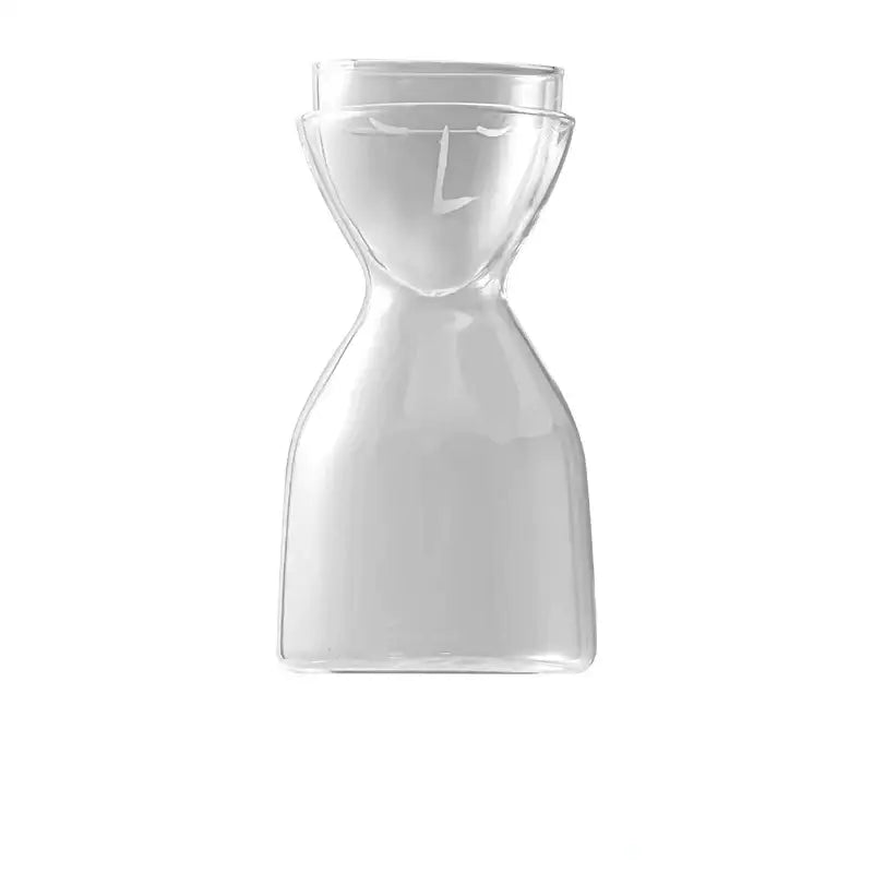 Teal hourglass glass tea infuser water bottle kitchen carafe