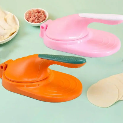 Teal & orange dough press tool kitchen dumpling skin maker