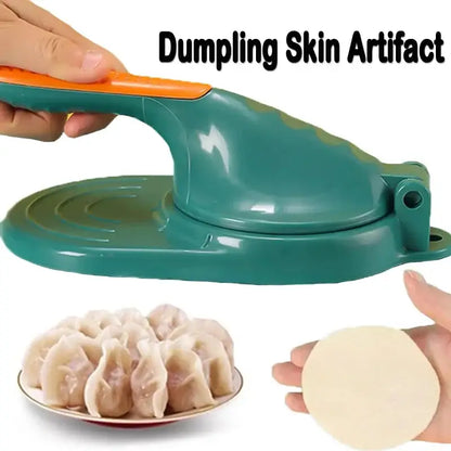 Teal & orange dough press tool kitchen dumpling skin maker