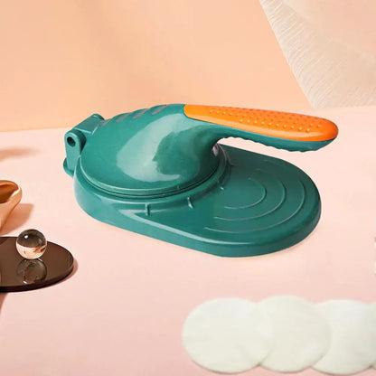 Teal & orange dough press tool kitchen dumpling skin maker