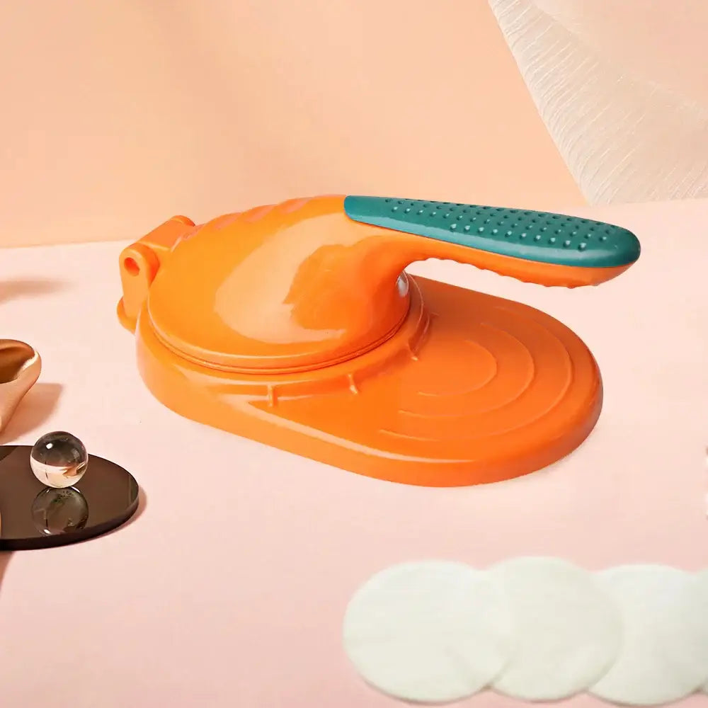 Teal & orange dough press tool kitchen dumpling skin maker