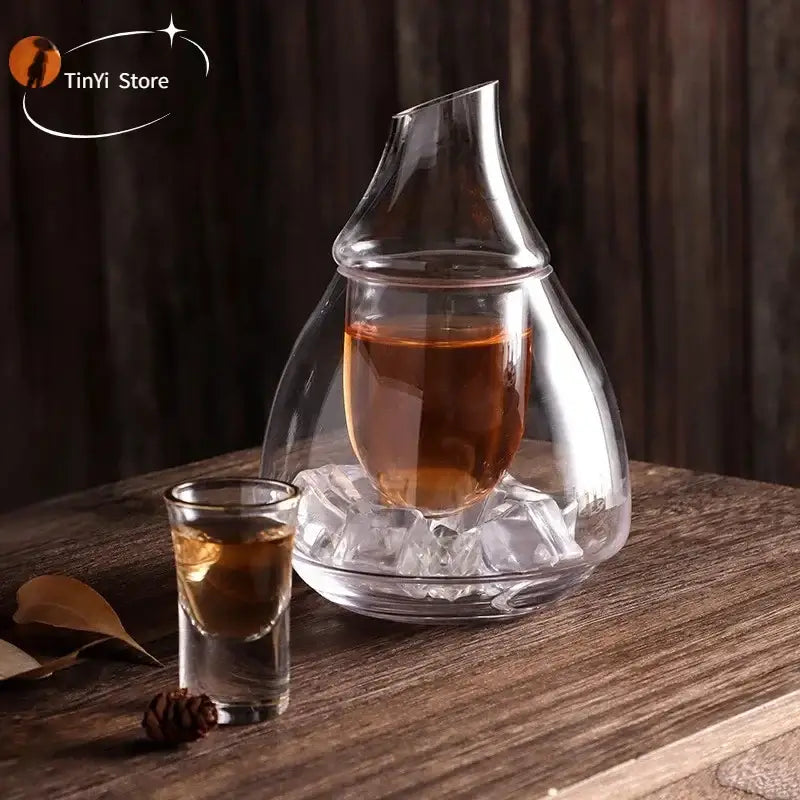 Teardrop glass wine pot for dining room and bar