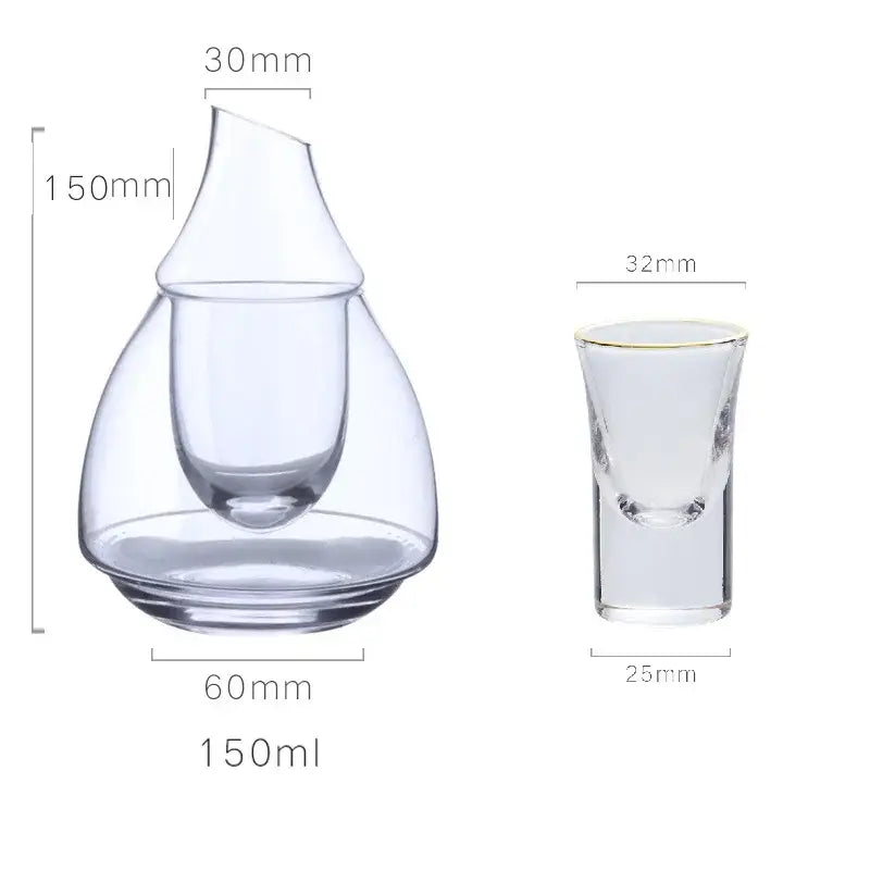 Teardrop glass wine pot for dining room and bar