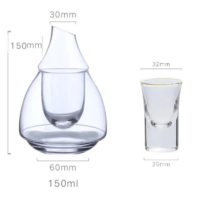 Teardrop glass wine pot for dining room and bar