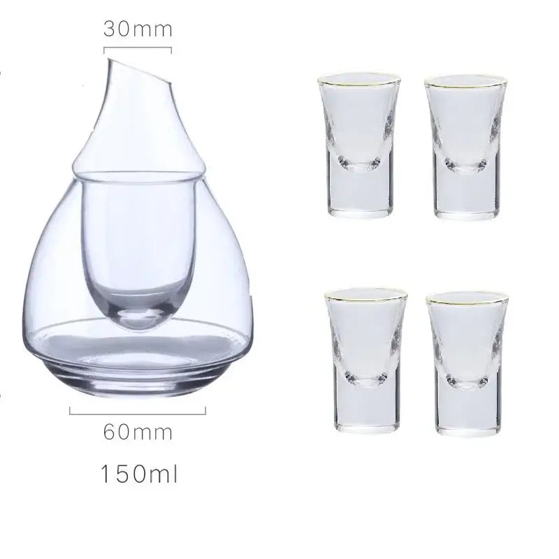 Teardrop glass wine pot for dining room and bar