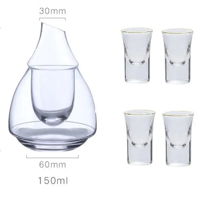 Teardrop glass wine pot for dining room and bar