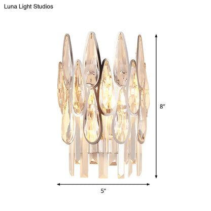 DecorBites™ Teardrop Wall Light Sconce - Gold Finish Crystal Wall Lamp with Half-Circle Design