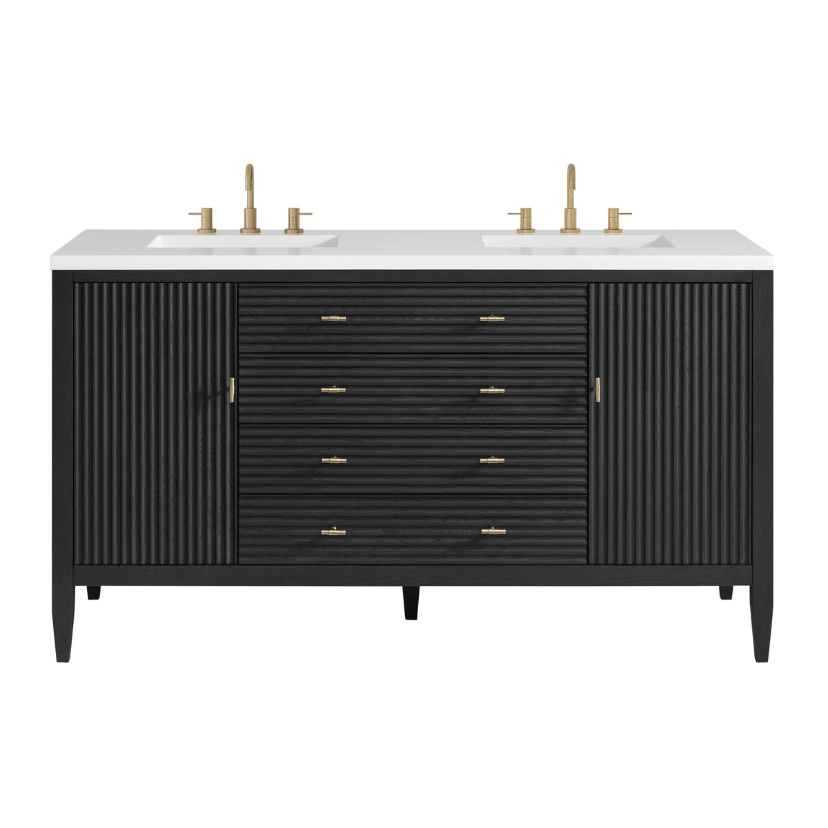 James Martin Myrrin 60" Double Bathroom Vanity, Carbon Oak