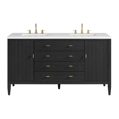 James Martin Myrrin 60" Double Bathroom Vanity, Carbon Oak