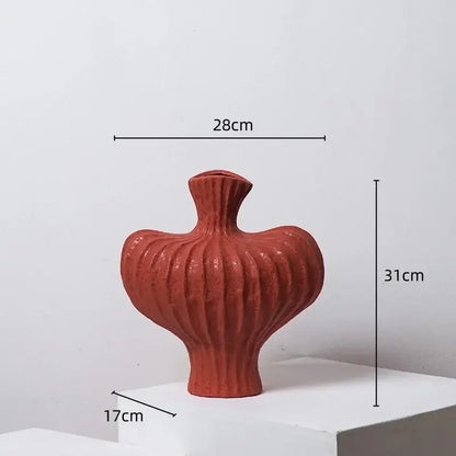 Terracotta heart fringe heterophore vase living room ceramic decor