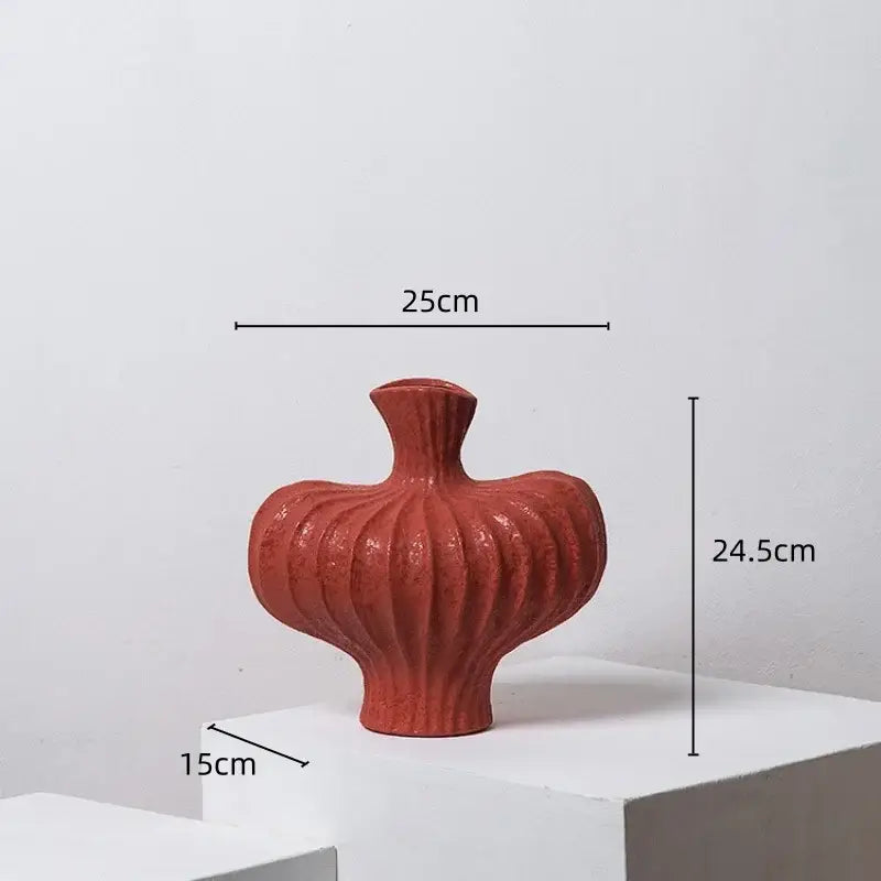 Terracotta heart fringe heterophore vase living room ceramic decor