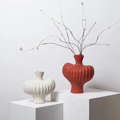 Terracotta heart fringe heterophore vase living room ceramic decor