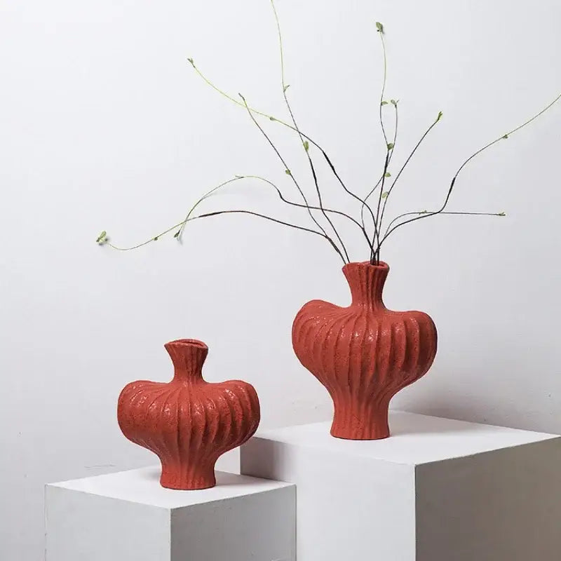 Terracotta heart fringe heterophore vase living room ceramic decor