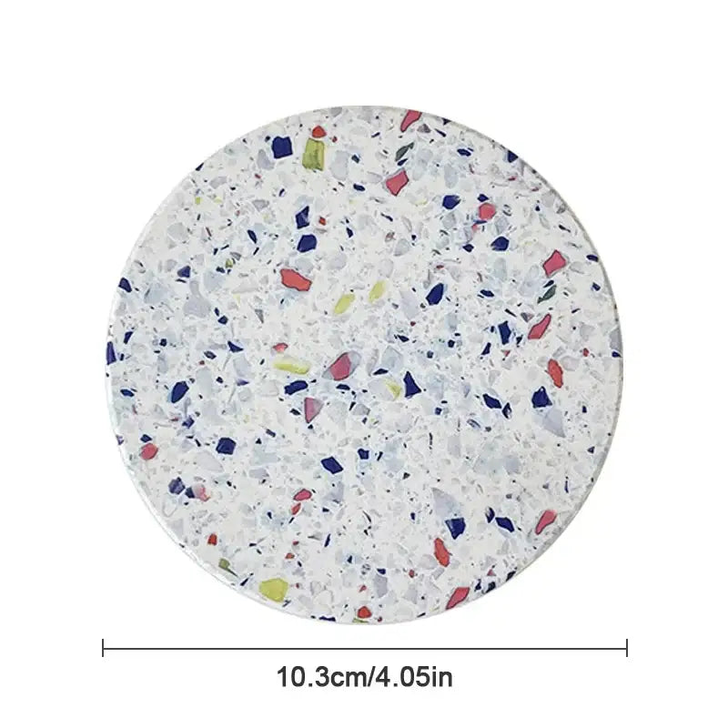 Terrazzo diatomite coasters set of 4 dining room mug mats