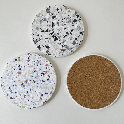 Terrazzo diatomite coasters set of 4 dining room mug mats