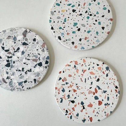 Terrazzo diatomite coasters set of 4 dining room mug mats