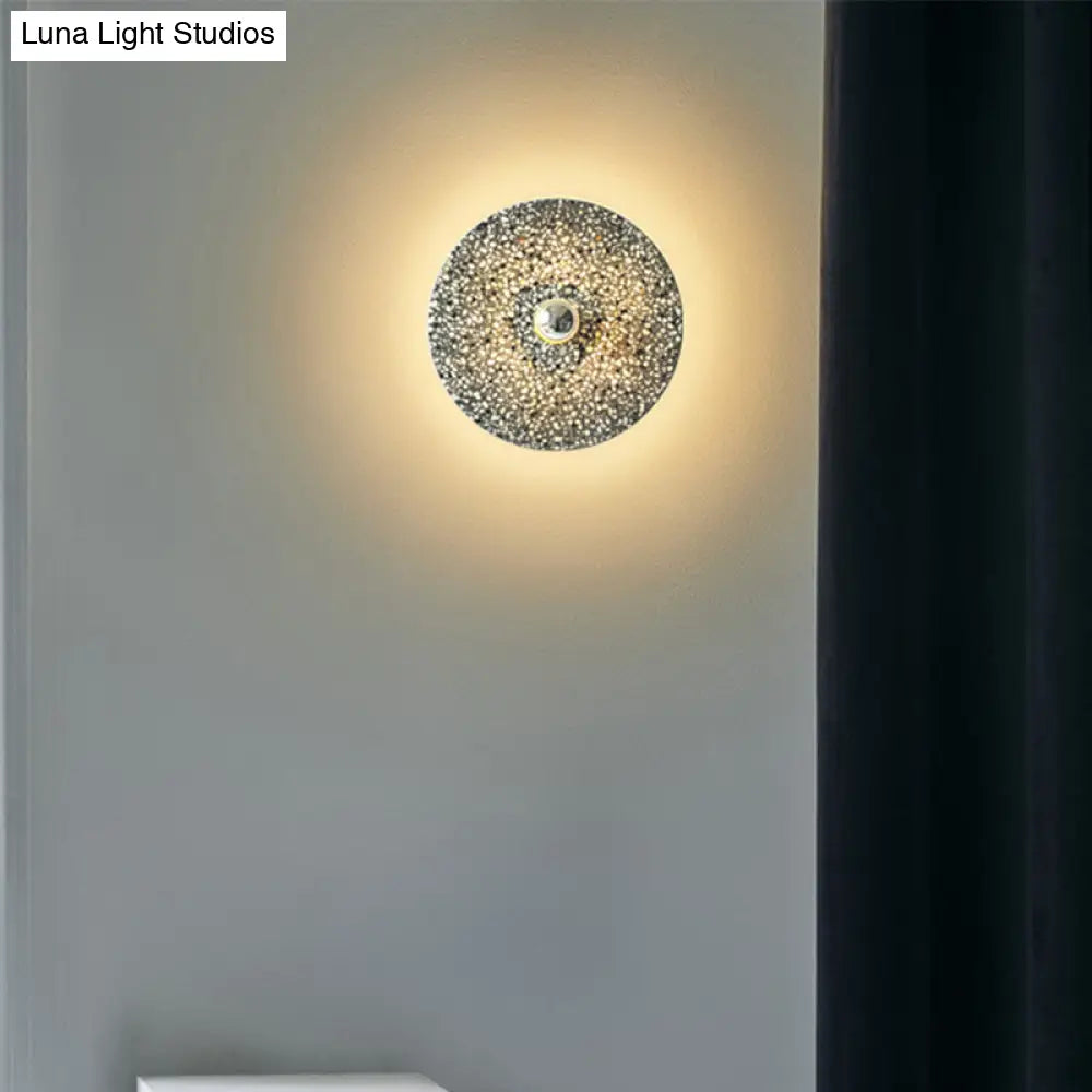 DecorBites™ Terrazzo Wall Mounted Light: Designer Style 1-Bulb Sconce for Corridors in Beige & Lake Blue