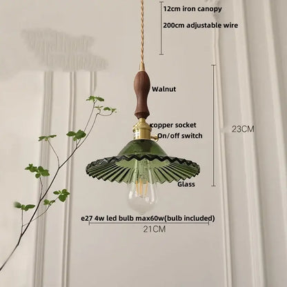 Textured amber glass pendant light for dining room kitchen