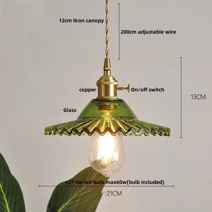 Textured amber glass pendant light for dining room kitchen
