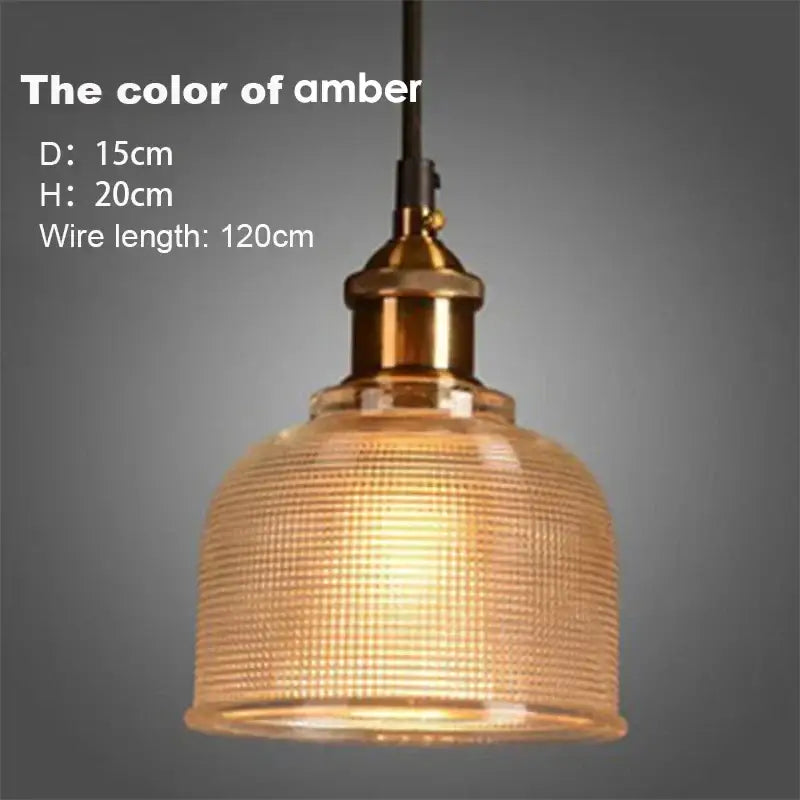 Textured amber gold & teal glass pendant lights dining room set