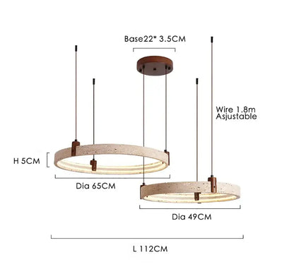 Textured beige cave stone chandelier pendant light for living room