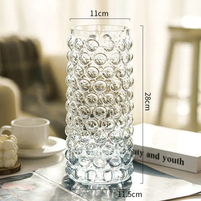 Textured bubble glass hydroponics plant pots for living room table
