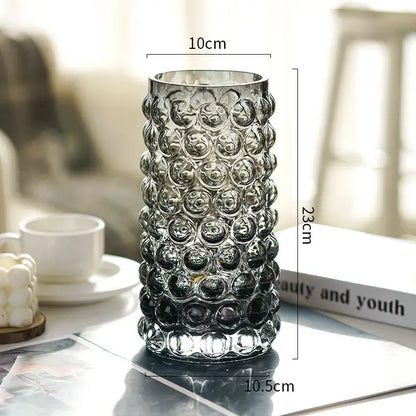 Textured bubble glass hydroponics plant pots for living room table