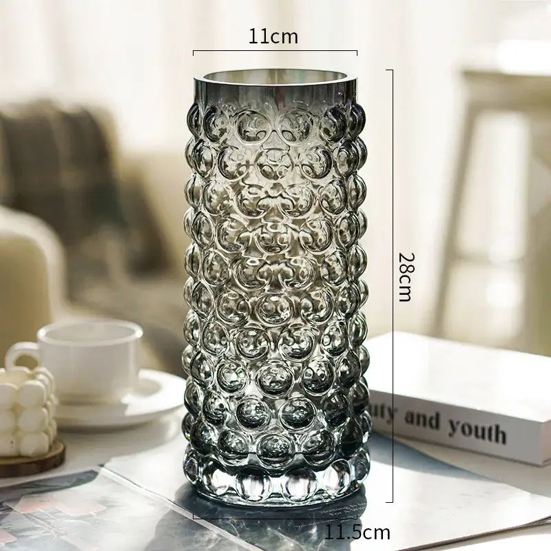 Textured bubble glass hydroponics plant pots for living room table